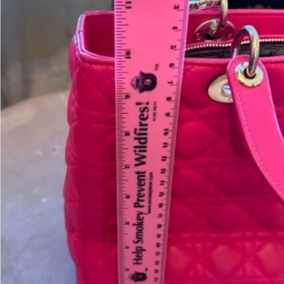 AUTHENTIC! *Barbie--PINK* CHRISTIAN DIOR Lady Dior Large Cannage Lambskin Bag - Picture 12 of 16